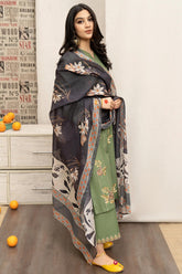URGE - 3PC LAWN EMBROIDERED SHIRT WITH MANAAR PRINTED DUPATTA AND EMBROIDERED TROUSER - HZG1599